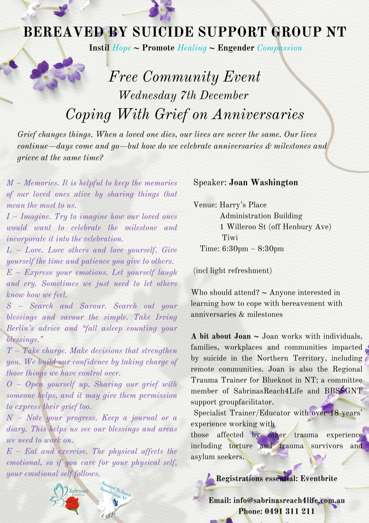 Grief flyer